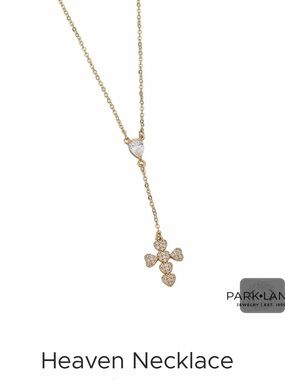 Park Lane Gold Heart Cluster Drop Necklace